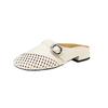 French hollow woven bag head half slippers women's 2025 new summer soft leather square head low heel sandals wear Muller shoes