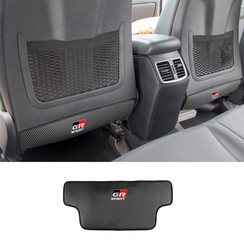 Leather Car Styling Emblem Car Seat Anti-Kick Pad Back Anti-Dirt For Toyota GR Sport Chr Gazoo 2023 Yaris Hilux 86 Racing Auto