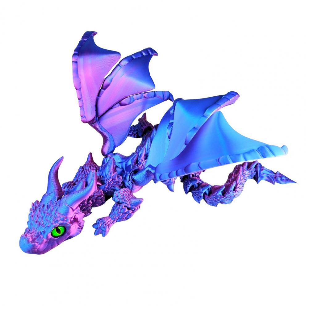 3D Printed Dragon Ornament Stress Relief Articulated Dragon Figurine With Wings Flexible Realistic Dragon Sculpture Home Decor