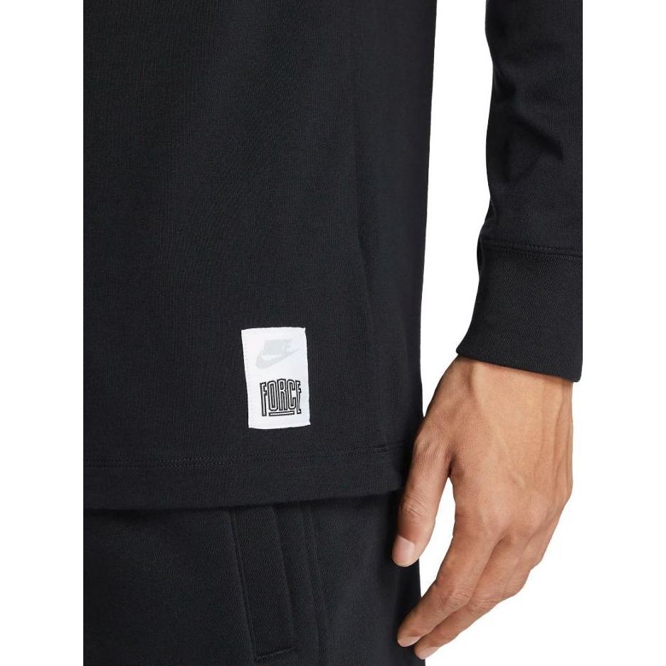 Nike Letter Print Crew Neck Casual Long Sleeve T-Shirt Men Tops Black FN0802-010