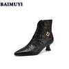 Pointed Toe Ankle Boots Women High Heels Snow Shoes Brand Chelsea 2024 Trend Autumn Woman Dress Pumps Leather Goth Botas Mujer