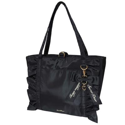 Crossmarberry A4 Tote Cute and Large Perfect for Shoulder Large with Black Women's Bag, Stylish, Capacity, Nylon, Commuting, Lightweight, Large,