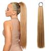 Synthetic Ponytail Extensions Elastic Band Wrap Around Straight Ponytail Extension for Women 24" Long Straight Soft Natural Ponytail
