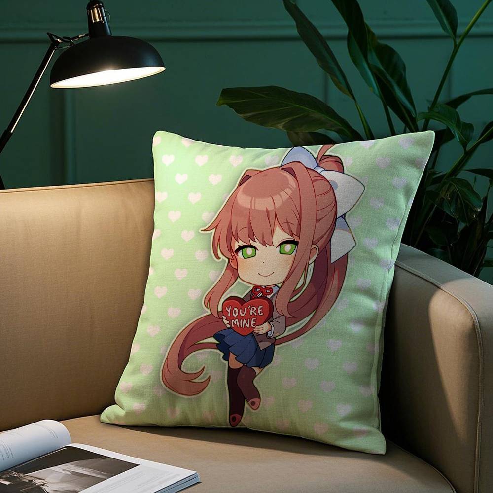 D-Doki Doki L-Literature Club Pillow Case Cozy Plush Pillow Cover Double Side Printed – Home Gift for Bedroom Decor
