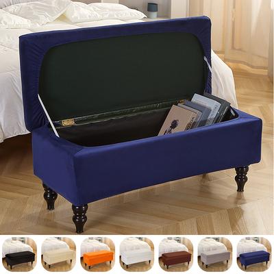 1 Pezzo Copri Sgabello Contenitore in Velluto Elastico Copri Poggiapiedi Rettangolare per Pouf in Camera da Letto Copriseggiola Elastico per Pianoforte Protezione per Mobili