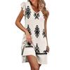 Womens Summer Dress Ruffle Sleeve V Neck Short Dresses Fashion Casual Flowy A Line Swing Sundress With Pocket