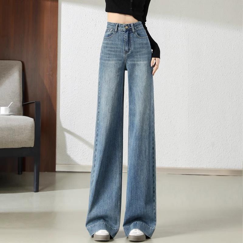 

Tall Women’s High-Waisted Blue Wide-Leg Jeans - 2026 Spring/Autumn Collection, Floor-Length and Flattering Fit 27