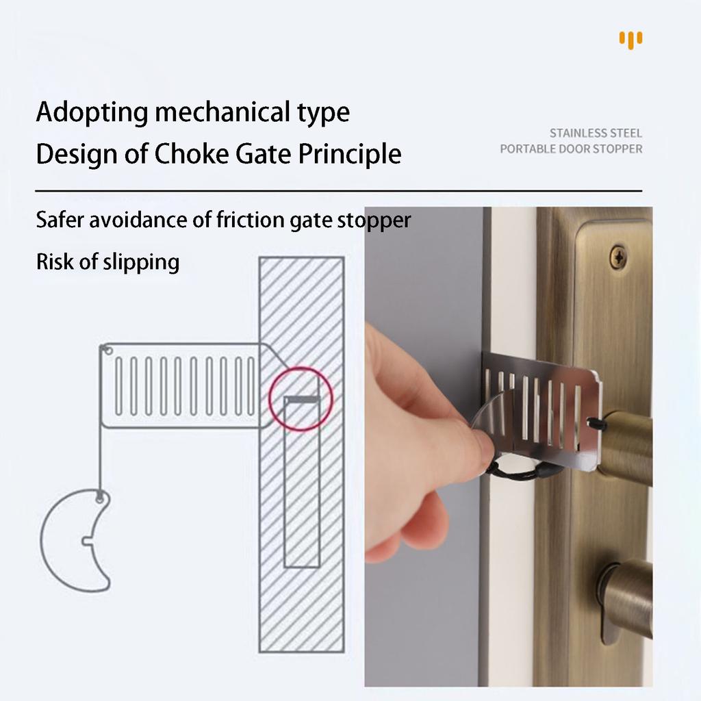 Burglar Proof Portable Door Blocker with Mechanical Gate Principle Design for Travel Hotel Business Place