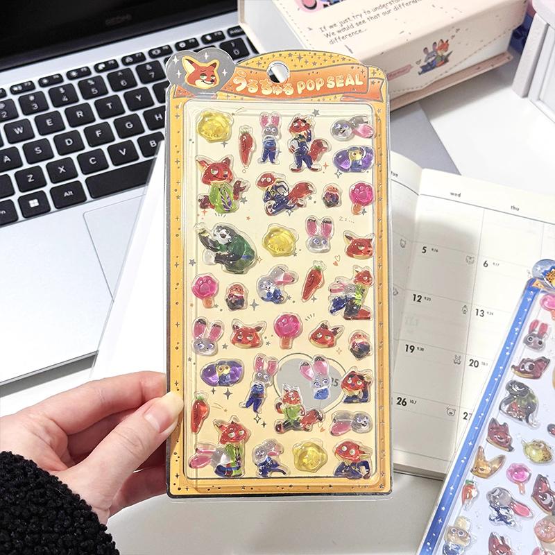 Cartoon Zootopia Judy Nick 3D Stickers Cute Diy Mini Kawaii Puffy Stickers Scrapbook Laptop Phone Case Crystal Stickers