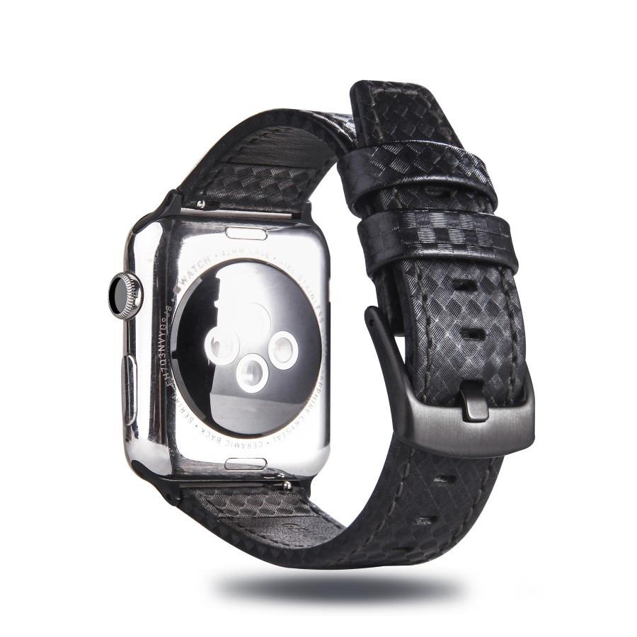 Fashion  Leather Carbon Fiber Strap for Apple Watch 9 8 7 Ultra Buckle Watch Bands for IWatch6 5 4 3SE 40 44 41 45mm 49mm Buckle Band Accessories
