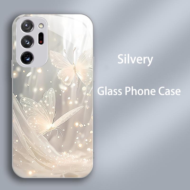 

Tempered Glass Phone Case For Samsung Galaxy A25 A73 A53 A33 A23 A13 A54 A35 A14 A12 A72 A52 A52S A24 A32 4G 5G Hard Back Bumper For Samsung A32 4G срібний