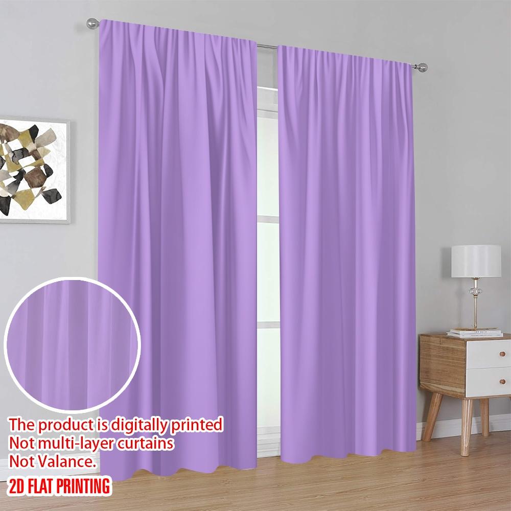 2D Flat Printing 2pcs Drapes Purple Versatile Durable Polyester Without Electricity Family Party Decoration for Decorations