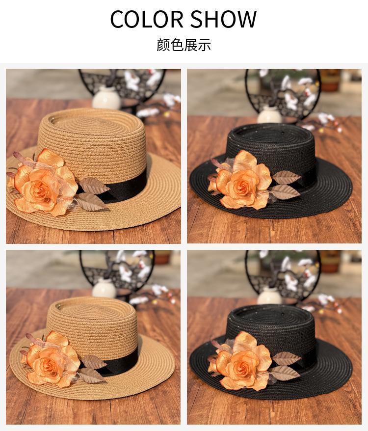 New Hat Flower Resort Beach Hat Summer Sun Hat Sun Hat Seaside Sun Protection French Ladies Sunshade