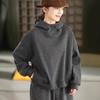 2025 Women's Winter Fleece-Lined Cashmere Cotton Hooded Knit Sweatshirt - Warm Casual Pullover