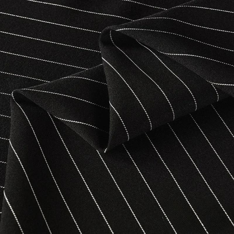 100x150cm Fine Stripe Fabric Spring Summer Fashion Skirts Suits Cloth Apparel Sewing Fabric Polyester Rayon Spandex Material