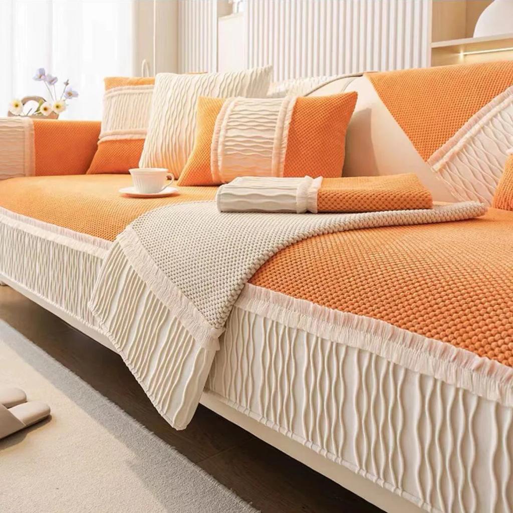 New French Cream Style Sofa Cushion All Seasons Universal Leather Sofa Cover Cover Cloth Towel Non-Slip Cushion
