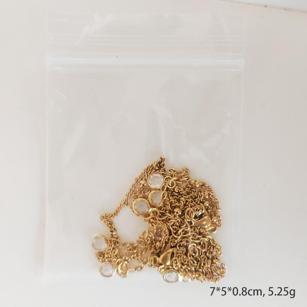 Elegant 18K Gold & Stainless Steel Water Drop Necklace