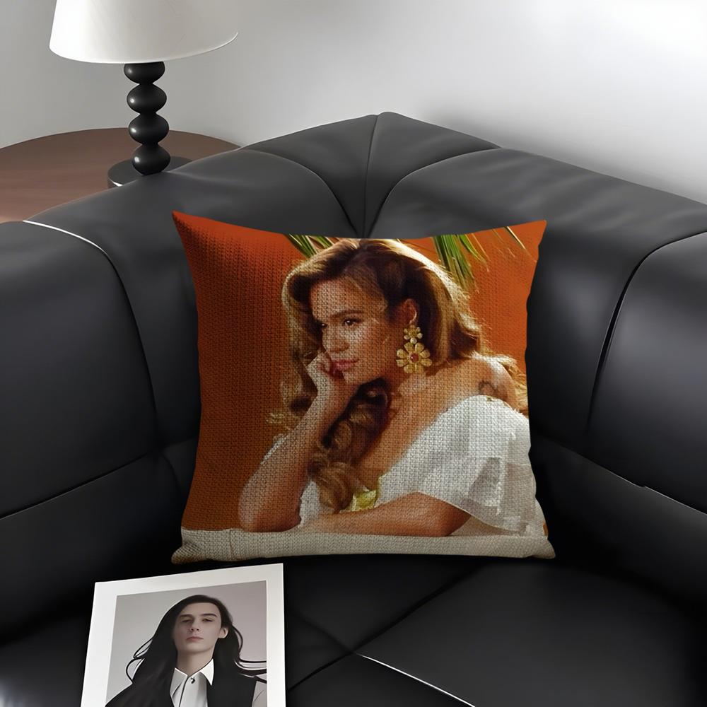 KKarol G TropicoquetA Sänger Kissenbezug Natürlicher Leinen Bio-Stoff Beidseitiger Druck Sofa Heimdeko Geschenk Kissenhülle