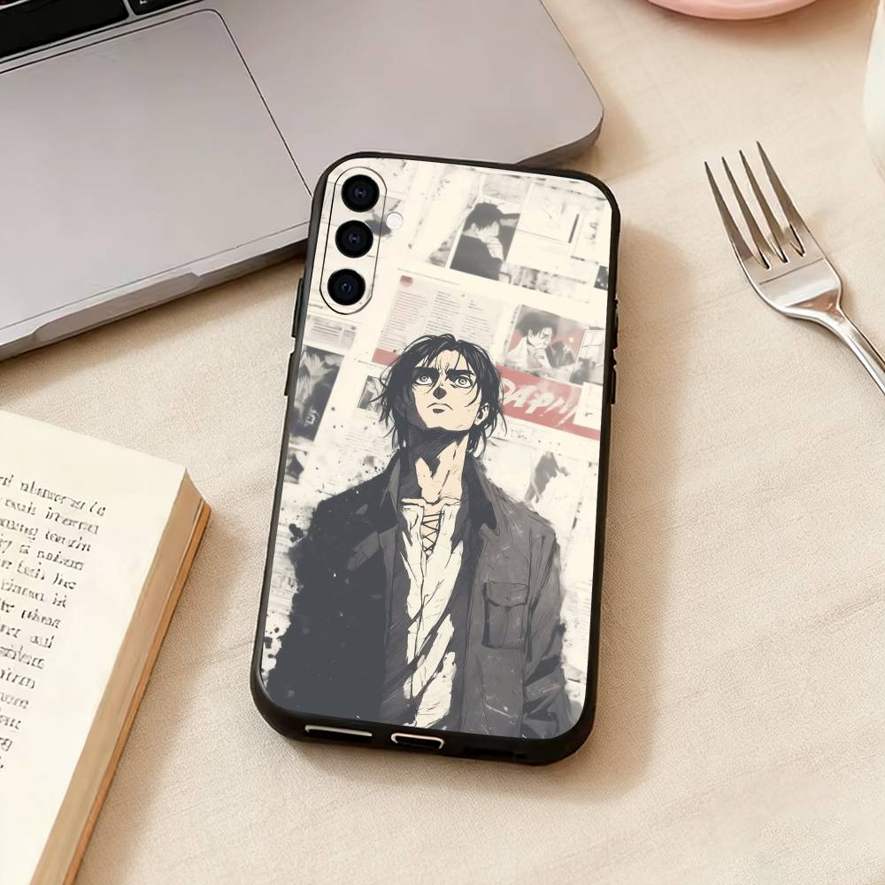 Hot Anime A-Attack On-n Titan  Yeager Phone Case Black Silicone Soft For Samsung Galaxy A73,A72,A71,A70,A53,A52,A51