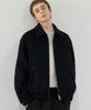 Draw Fit Wool Collar Zip-Up Blouson Jacket [Black]