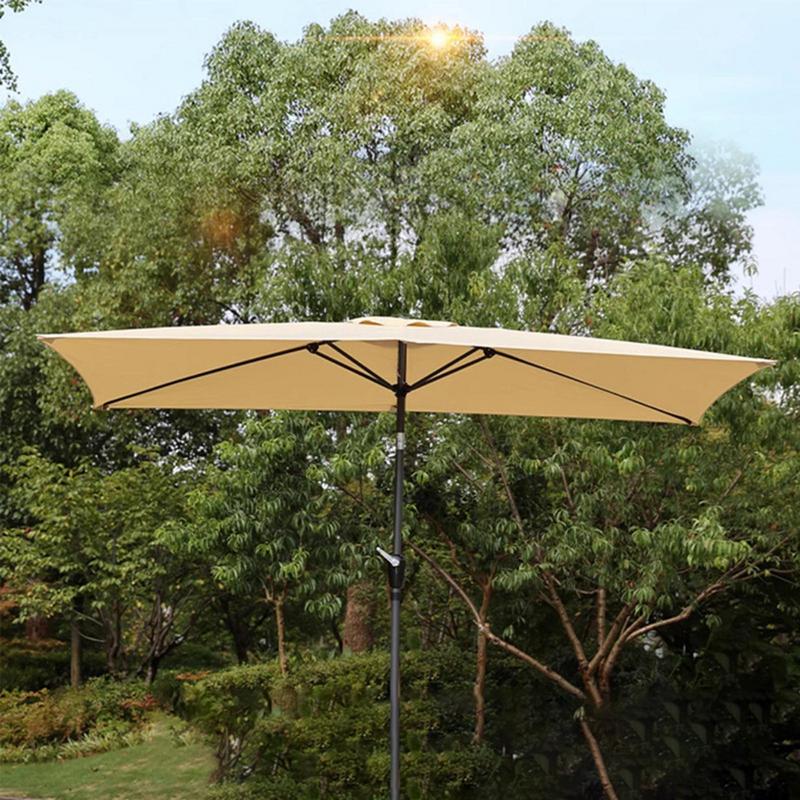 Schirm Ersatzbespannung 6.6x10ft Terrassenschirm Ersatzbespannung Robuste Ausleger-Sonnenschirm-Abdeckung für Terrasse Hinterhof