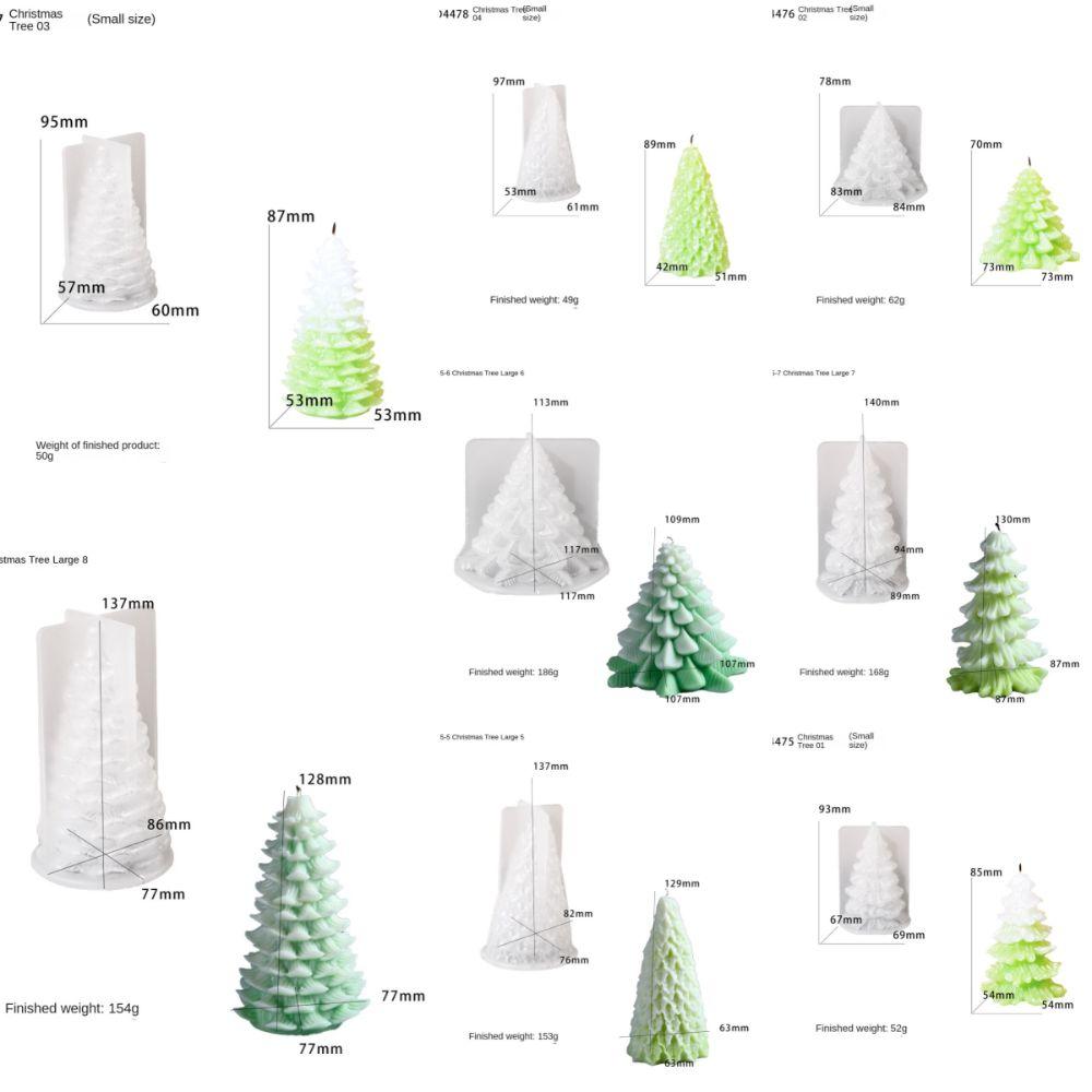 Silicone Candle Mold Tower Christmas Tree Resin Plaster Mold Scented Candle Molds  Party Decoration