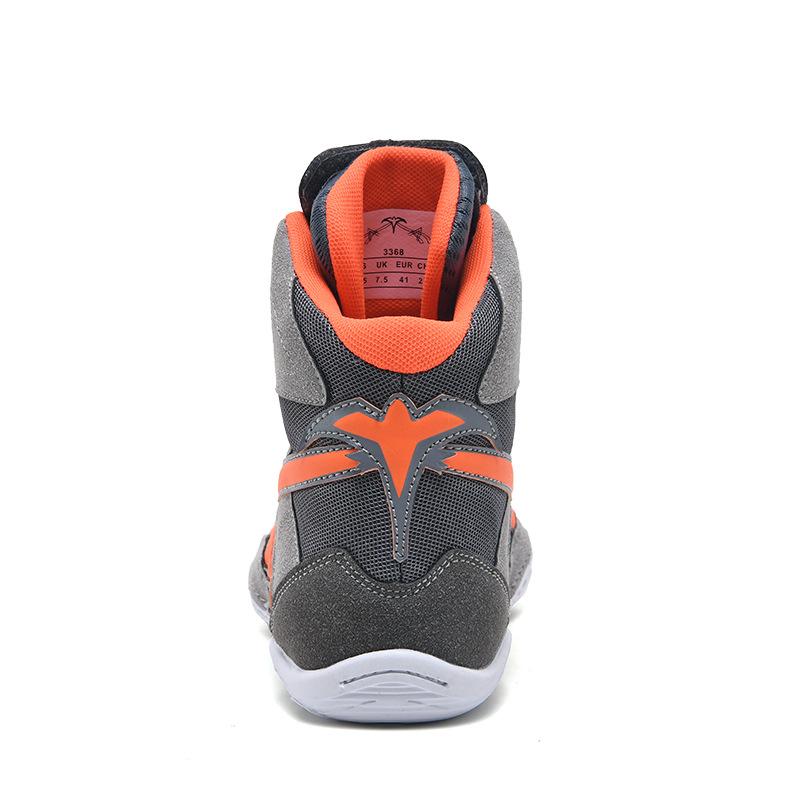 Boxing Training Shoes Men's and Women's Breathable Sanda Fighting Training Shoes High-top Wrestling Shoes Fall Boots Retro Fighting Shoes