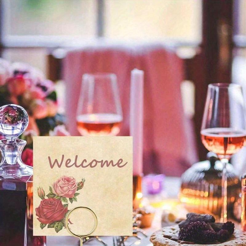 Table Sign Holder, Premium Mini Table Number Holder Card Holder, Wire Picture Holder, Ornament, Wedding Reception, Party, Birthday