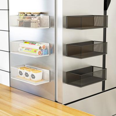 Organizador de prateleira de armazenamento magnético, grande capacidade, à prova de ferrugem, fácil instalação, geladeira, caixa de armazenamento magnético, recipiente