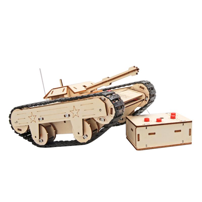 DIY Remote Control Tank Kit for Kids - Educational Building Blocks & Physics Model