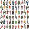 1:87 Scale Human Figures, Seated Figures, Painted Figures, 60 Pieces, for Miniature Gardens, Decorations, Railway Models, Building Models, Dioramas, E