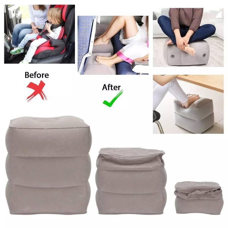 Comfortable Multi-layer Inflatable Foot Stool High-quality Plush Adjustable Footrest For Travel