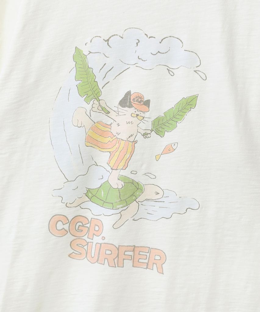 CGP Turtle And Cat Ringer Short Sleeve T-Shirt - Cream