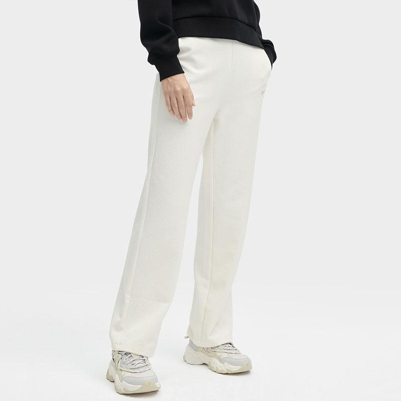 New FILA Knitted Sweatpants Women's Jade Rabbit White F11W418607F-IV