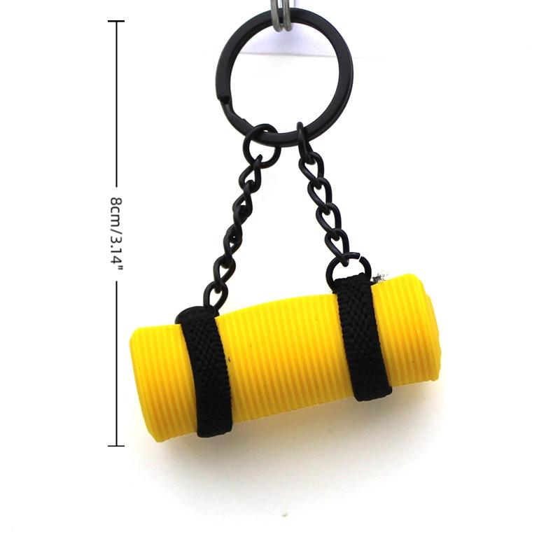 Yogamåtte Mini Skumrulle Nøglering Sportsstil Silikone Skum Nøglering Pyntegenstand Kreativ Hvordan Man Gør Yoga Nøglering