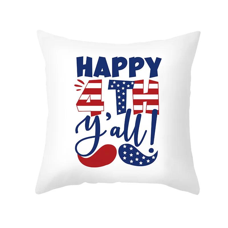 USA July 4th Independence Day Gifts Sofa Decor Throw Pillow Case Home Decorative Cushion Cover Fireworks Printed Pillows Cover