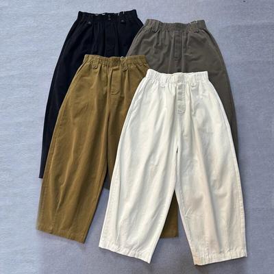 Pantaloni harem in cotone da donna, autunno inverno, vita alta, elastici, larghi, gamba larga, tasche casual