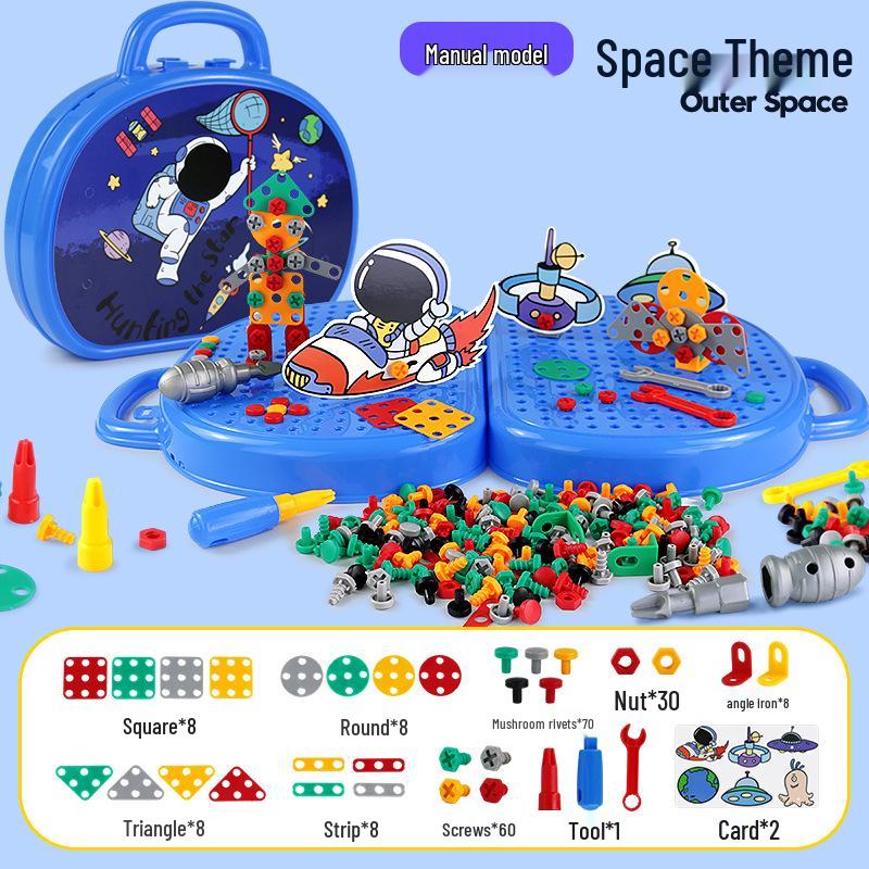 Assembly Toolbox for Kids: Electric Drill & Screwdriver Set with Disassemblable Screws