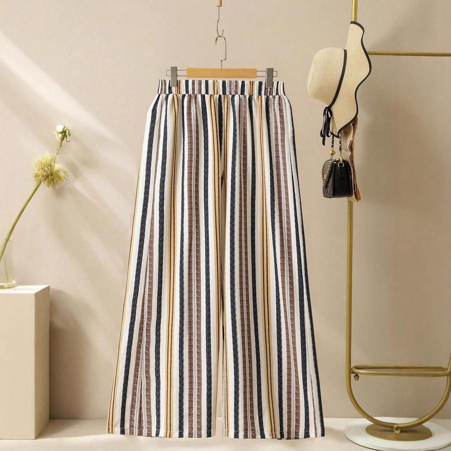 Women's Fall New Striped Printed V-Neck Set