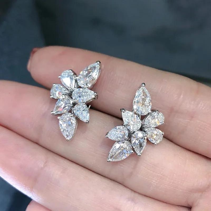 New Crystal Pendant Earrings with Zirconia Gorgeous Girls' Wedding Party Fashion Jewelry Light Luxury Personalized