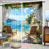 2pc    Window Treatment Curtains scenery Versatile Fabric  Without Electricity Festive Holiday Use for All Occasions decorate