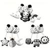 Black & White Bee Crib Wrap Toy with Bells - Cartoon Animal Design, In Stock