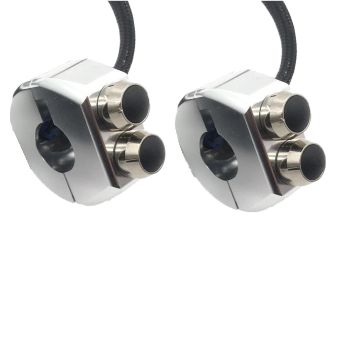 

Handlebar switch 3-button CNC-silver silver circle black button (pair)