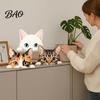 Healing Style Desktop Ornaments Cute Cat Shelf Sitter Ornament, Wooden Peeking Kitten Figurine, Playful Decor 2D Flat Decorative Statue for