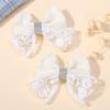 RAINBOW BOWS 2Pcs/lot Sweet Lace Bowknot Hair Clip for Kids Fashion Denim Blue Hairpin Hairgripes Girl Party Hair Accessories