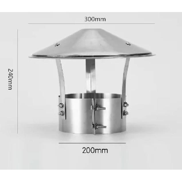 1PC Chimney Cowl Cap roof rain cap chimney Exhaust Hood Stainless Steel Exterior Wall Air Outlet Stove Pipe Protector Cover