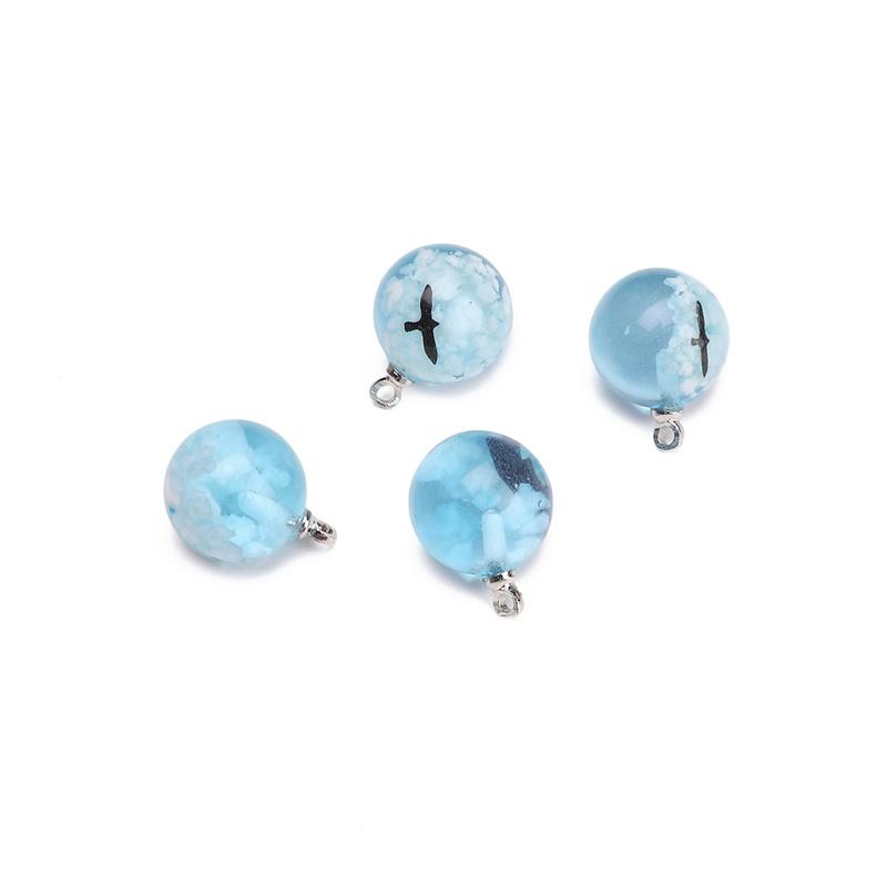 

1 шт/пакет Подвеска из смолы синего цвета для самостоятельного изготовления браслета, ожерелья, серег, ювелирных изделий, аксессуаров 12mm 1pc/bag