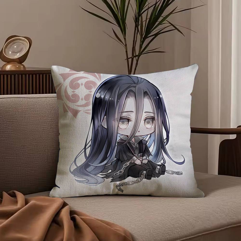 New Arrival Mo Dao Zu Shi Pillow Case Anti-dustmite Pillowcase Invisible zipper silky short plush Sofa cushion cover