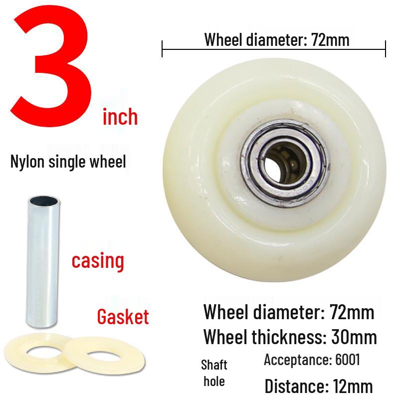 Swivel Caster Wheels: 3 , 4 , 5 , 6 White Nylon & Industrial Plastic Single Wheel for Shelving Equipment
