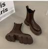 Black Versatile Thick-heeled Platform Martin Boots Women's 2025 New Summer Thin Small Retro Heightening Short Boots